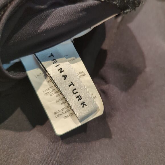 Trina Turk One Piece Swimsuit Swimwear 8 Black Cutout Keyhole Tie Back Bow - Picture 4 of 7